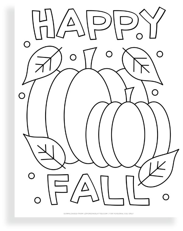 Free Printable Happy Fall Coloring Pages