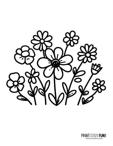 50 flower coloring pages & clipart to ...