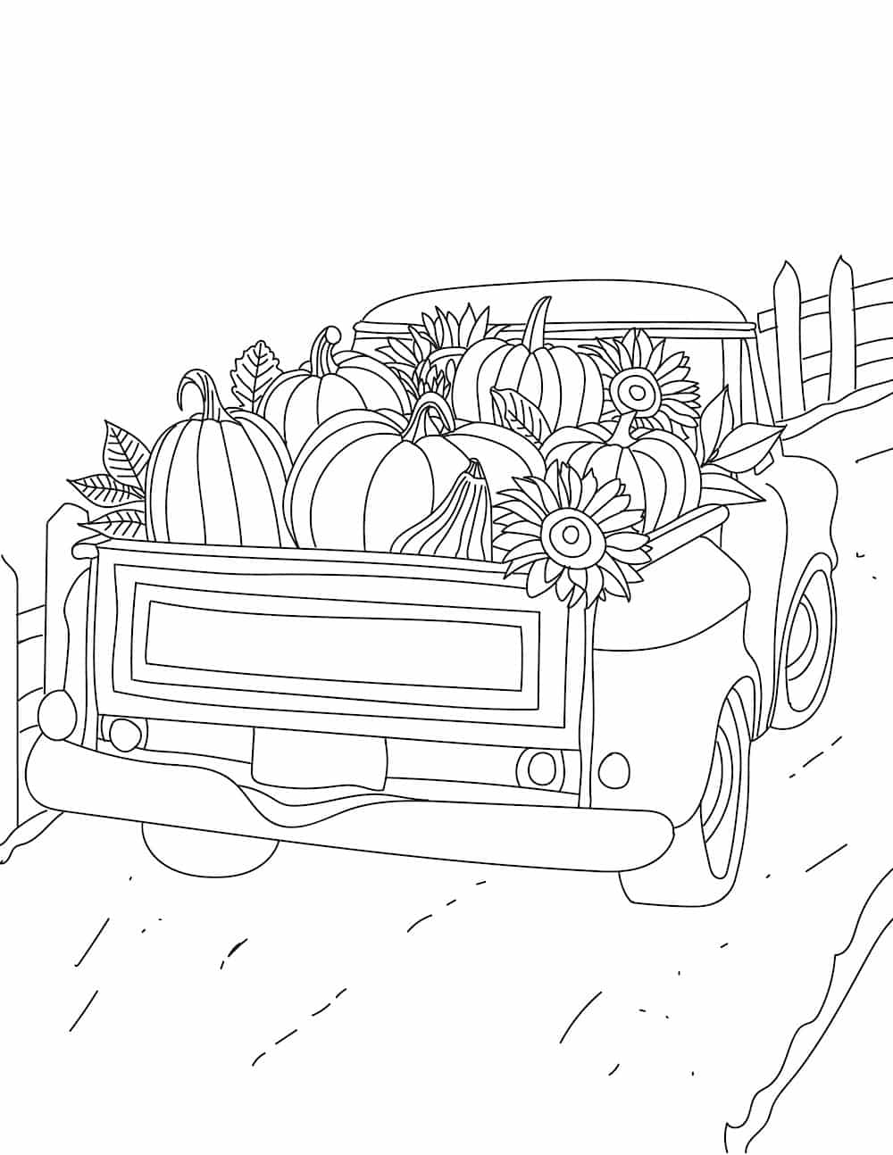 3 Printable Easy Fall Coloring Pages ...