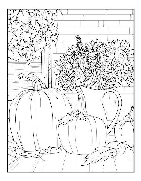 Autumn scenes coloring pages for adults ...