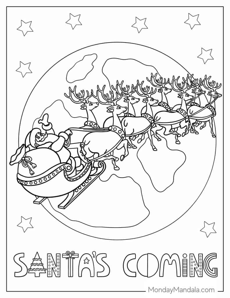 84 Santa Coloring Pages (Free PDF ...