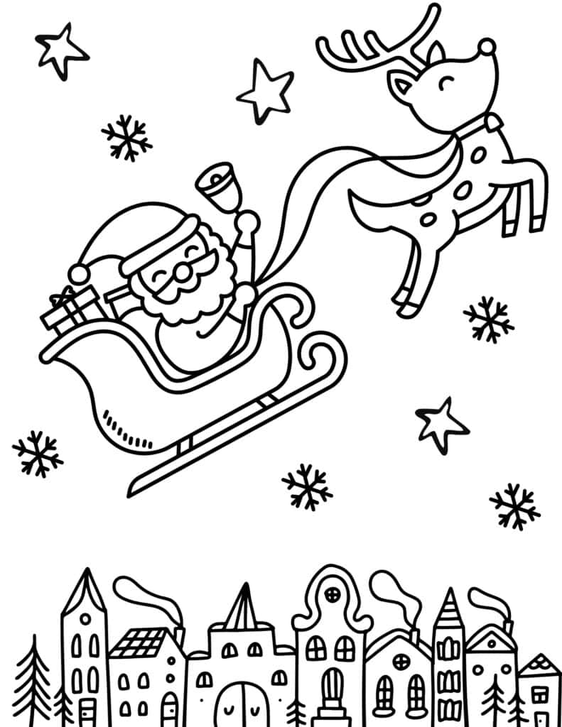 50 Free Printable Santa Coloring Pages ...