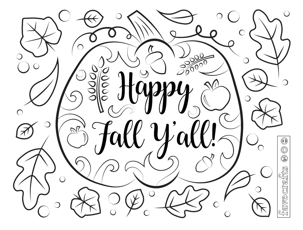 Happy Fall Y'all Coloring Page ...